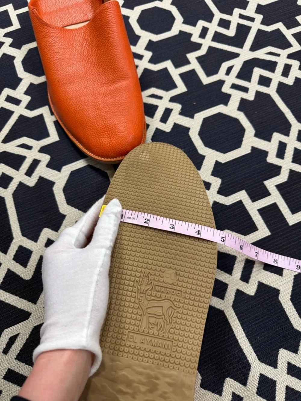 Moroccan Babouche Leather Slippers Mule Orange Handmade Men Sz 13